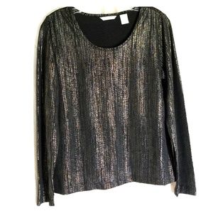 Laura Ashley long sleeve metallic blouse